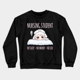 Kawaii Tired Nurse - Nursing Student Life Crewneck Sweatshirt